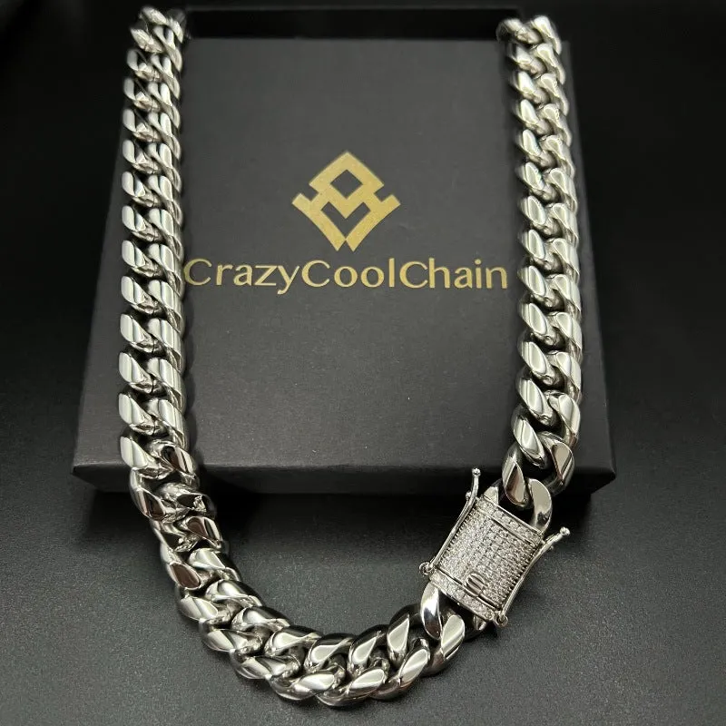 14mm 18K Gold 5-Time Plated Premium Durable Cuban Chain