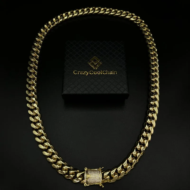 16mm 18K Gold 5-Time Plated Premium Durable Cuban Chain