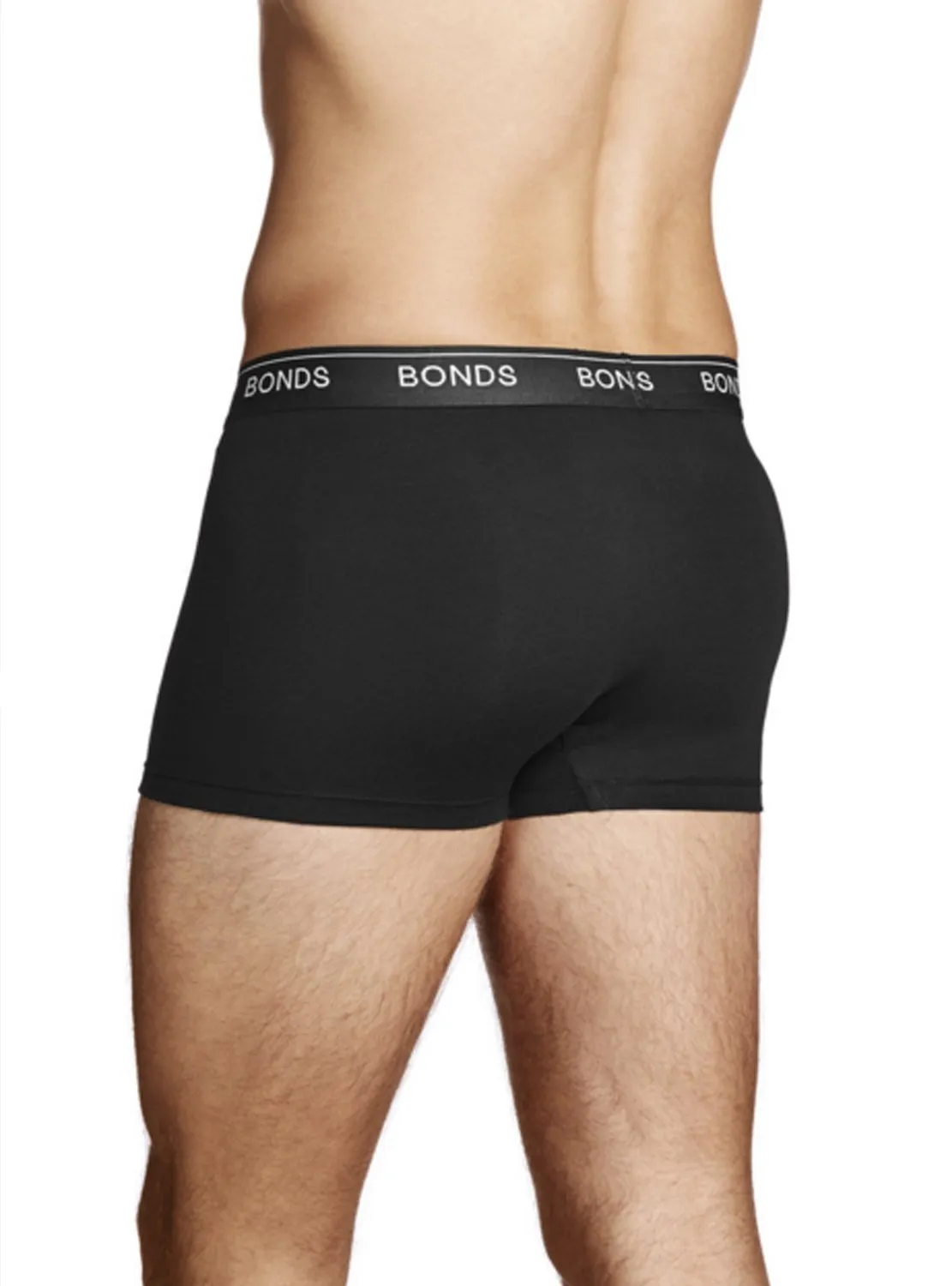 24 X Bonds Mens Guyfront Trunks Underwear Black/Grey/Grey Stripe