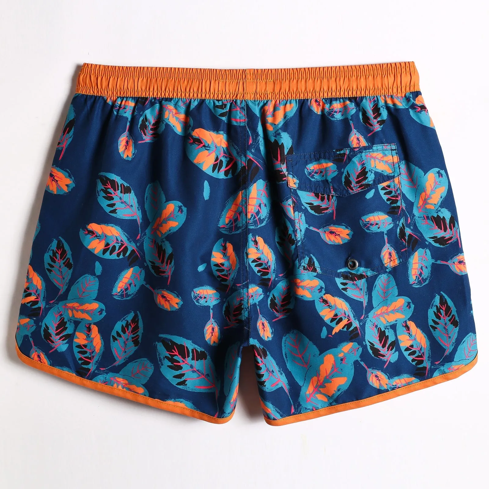 4.5 Inch Inseam Vintage Fallen Leaves Swim Trunks