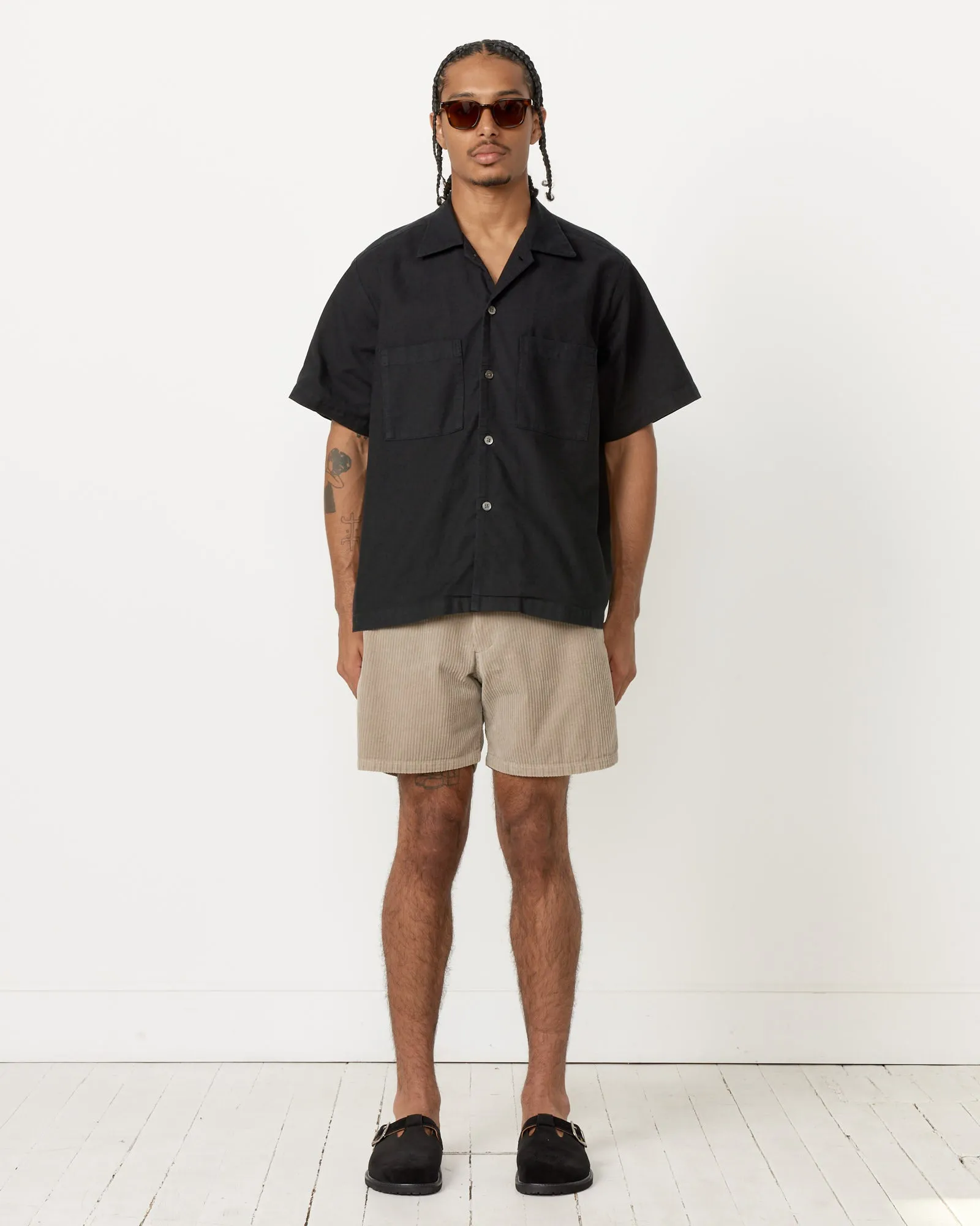 Acoustic Shirt Panama Cloth in Washed Black