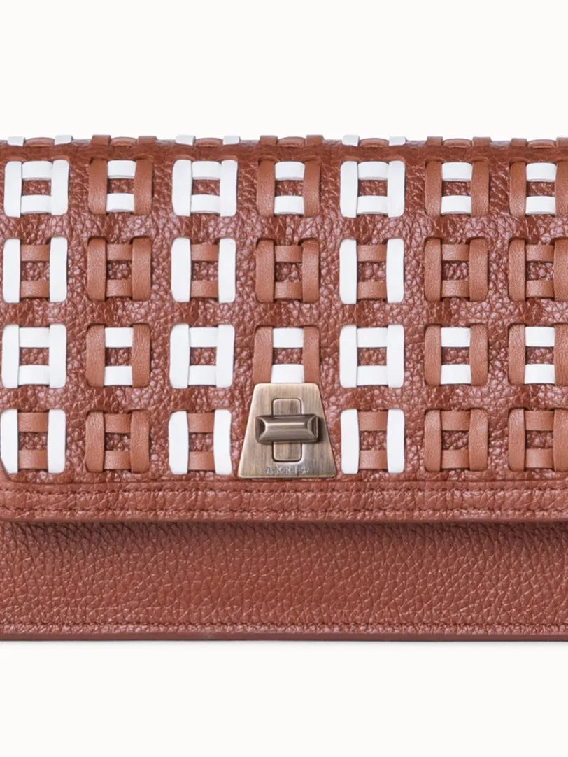 Anouk Clutch aus gewebtem Leder