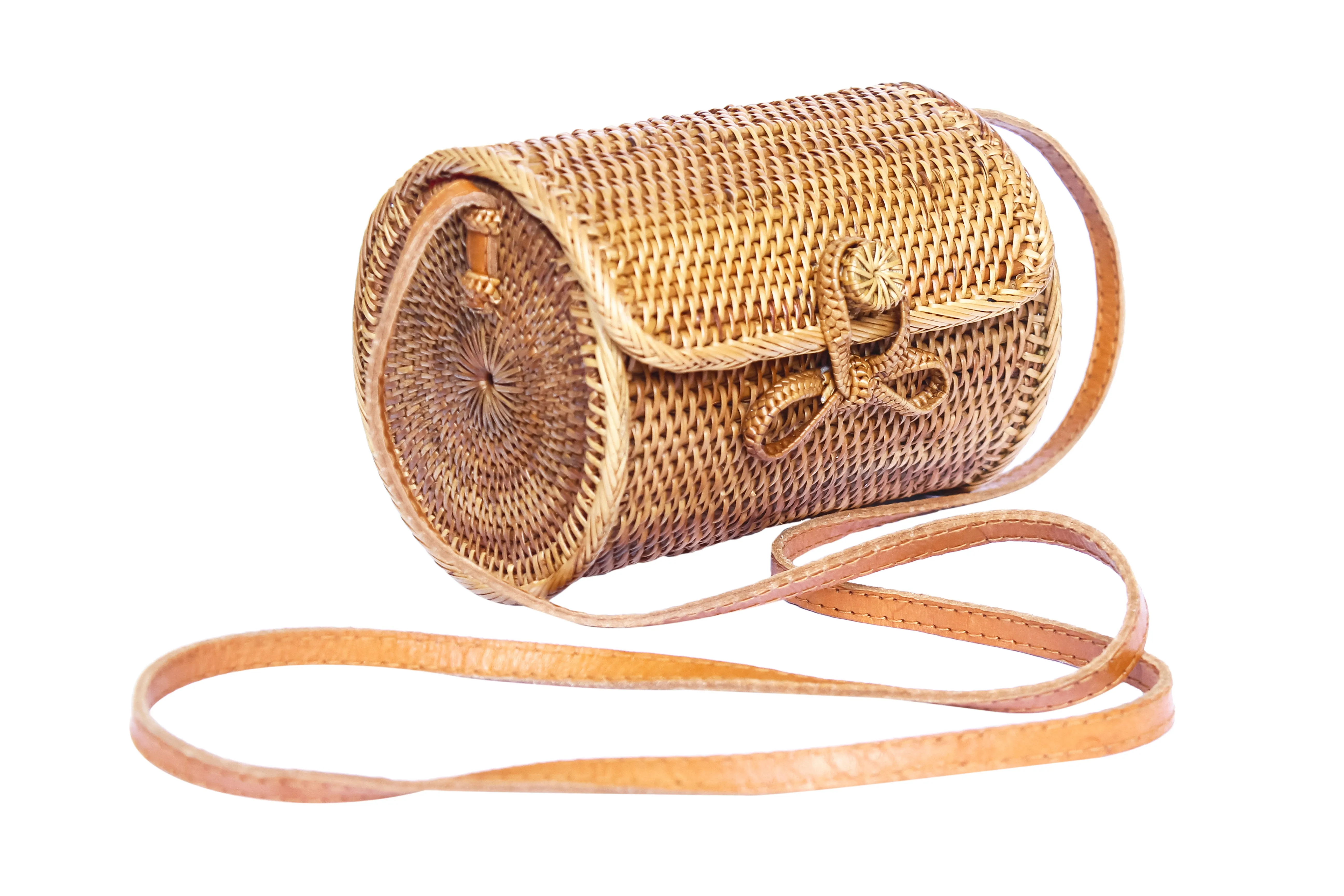 Barrel Rattan Bali Crossbody Bag