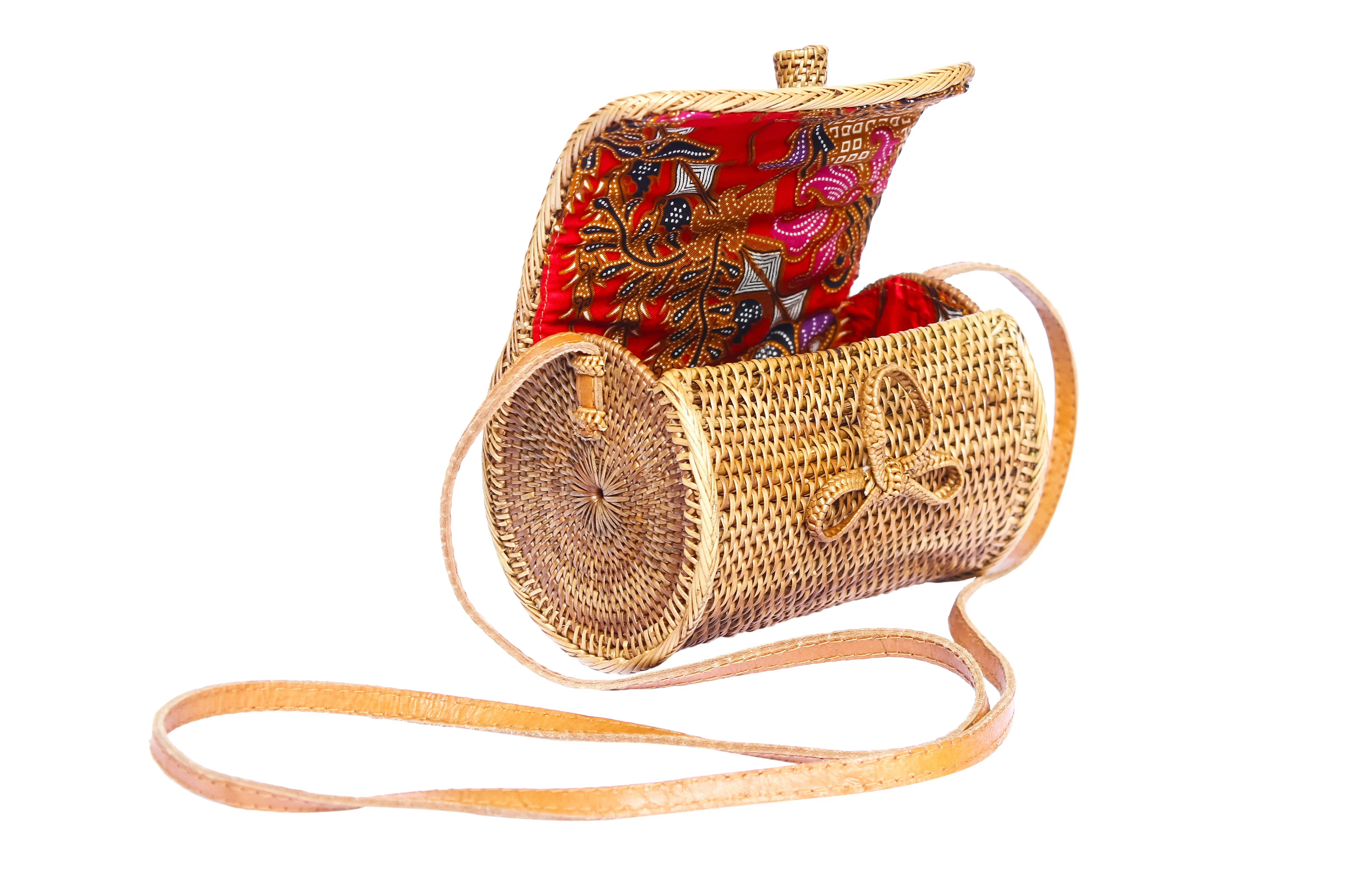 Barrel Rattan Bali Crossbody Bag