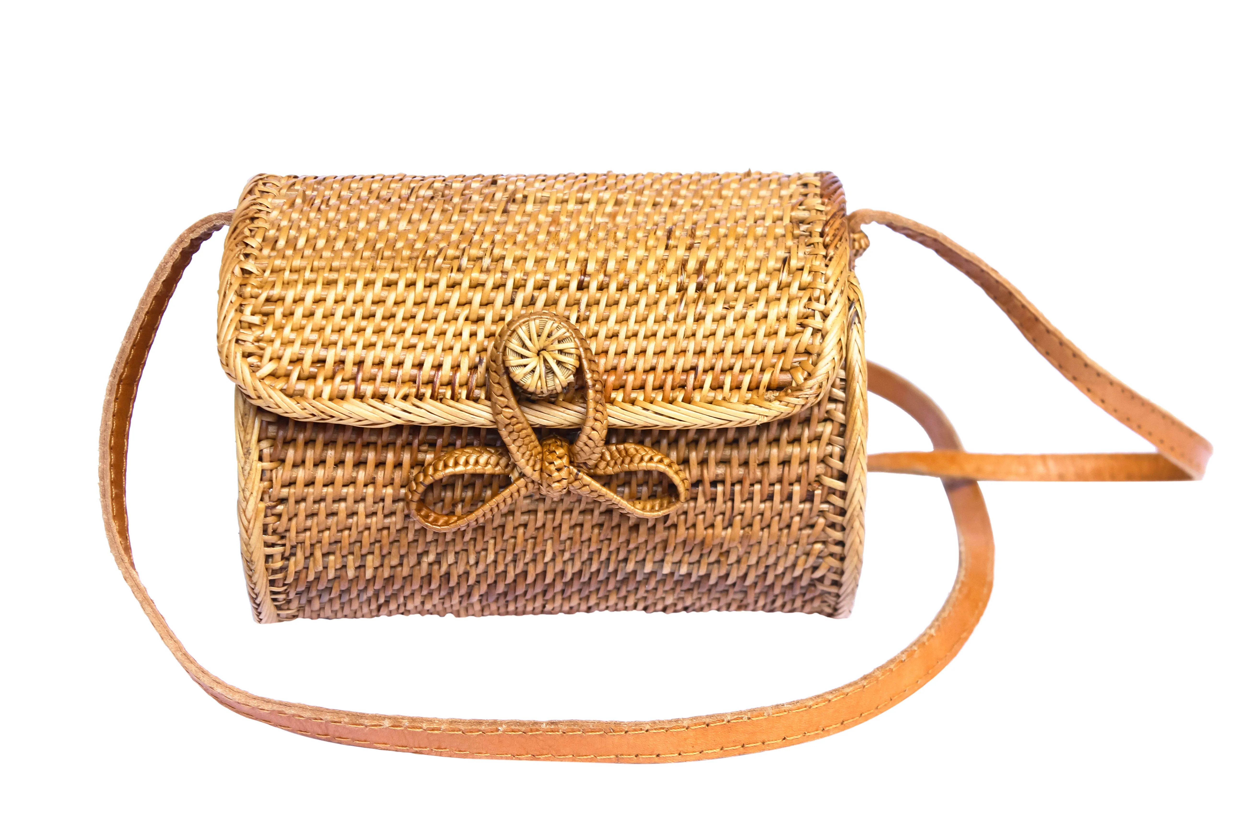 Barrel Rattan Bali Crossbody Bag