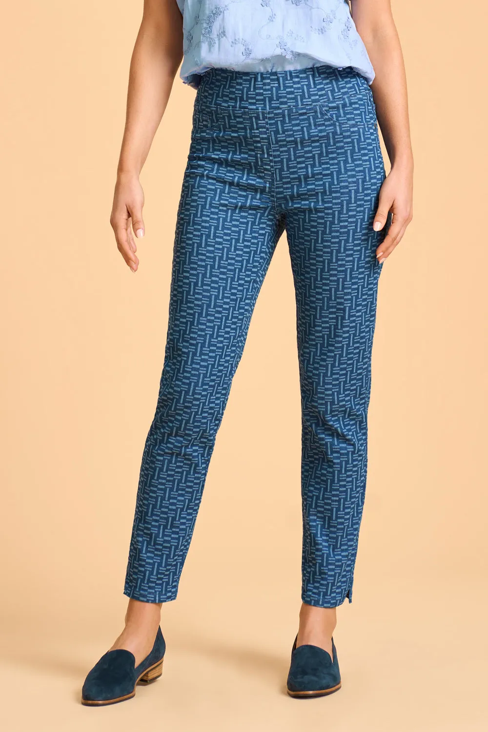 Bengajean 7/8th Slim Leg - Geo Print Denim