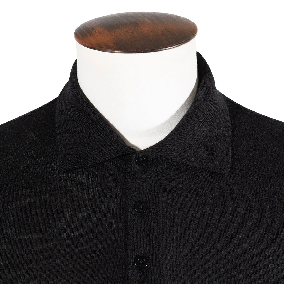 Black Cashmere & Silk Polo