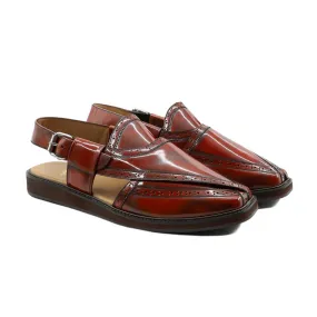 Bromo - Men's Oxblood Box Leather Sandal