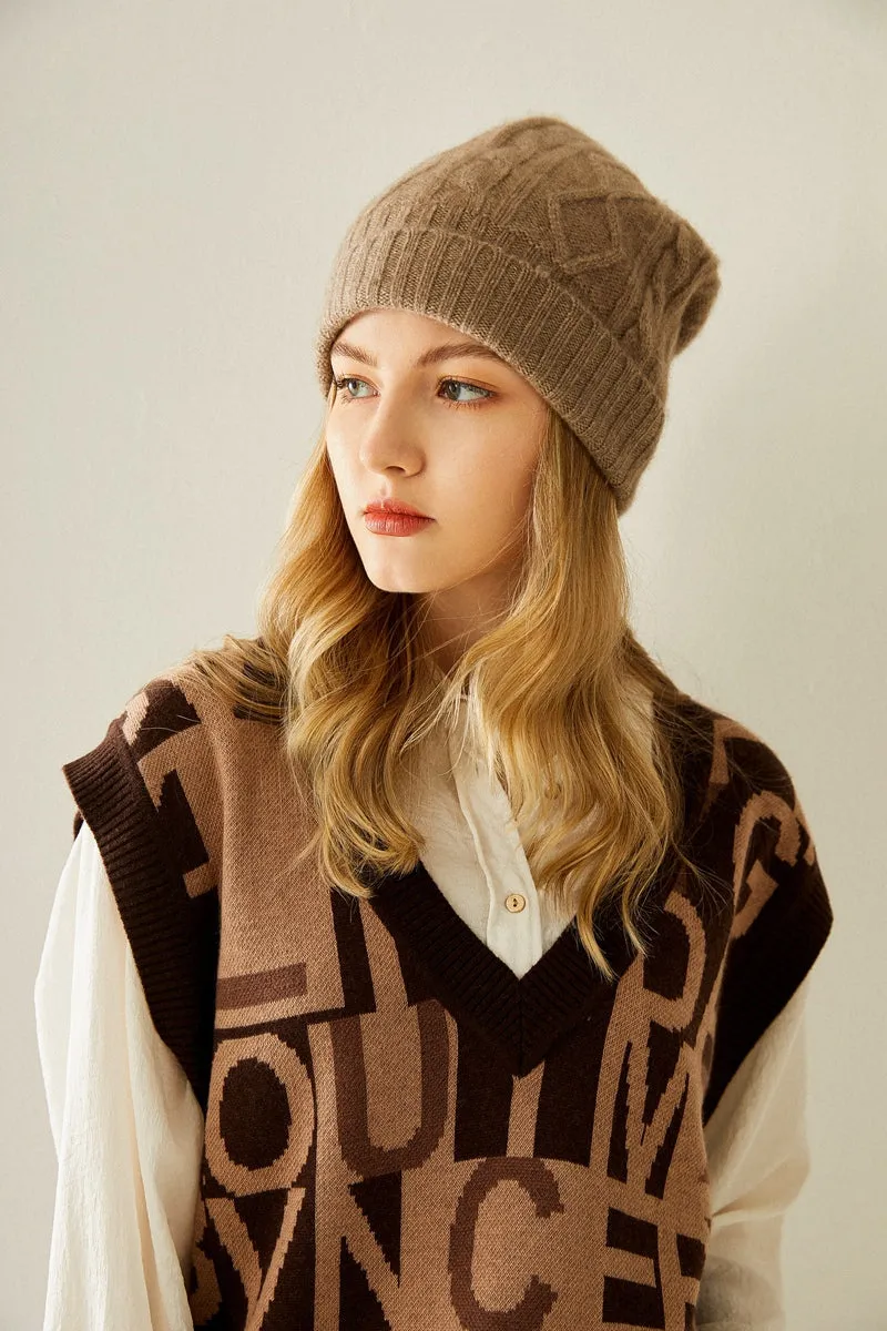 Cable-Knit Cashmere Beanie