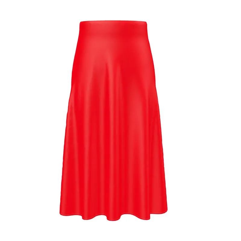 Candy Red Midi Skirt