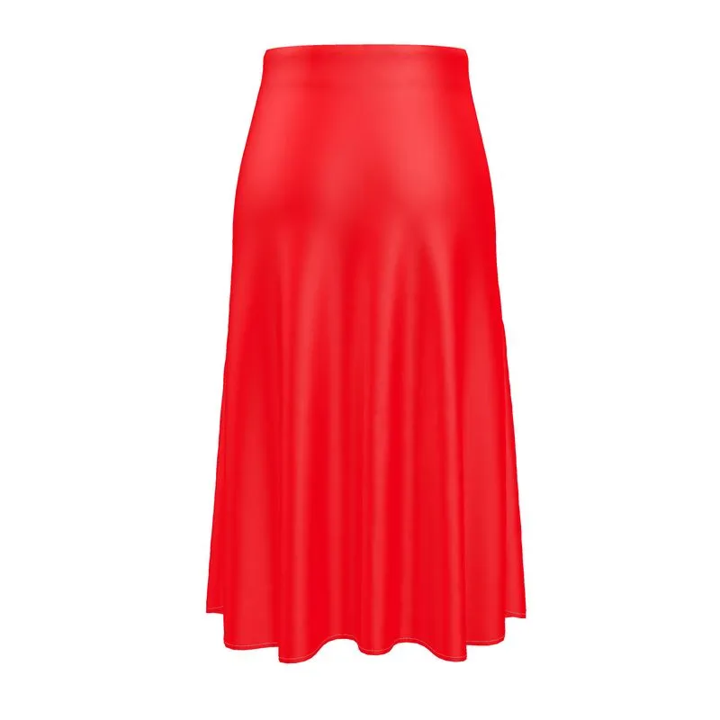 Candy Red Midi Skirt