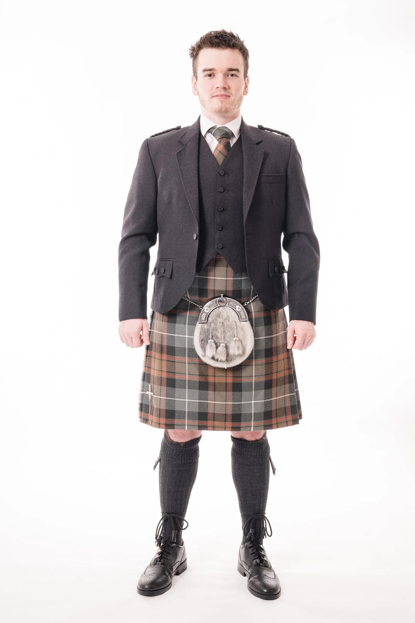 Charcoal crail kilt hire outfit