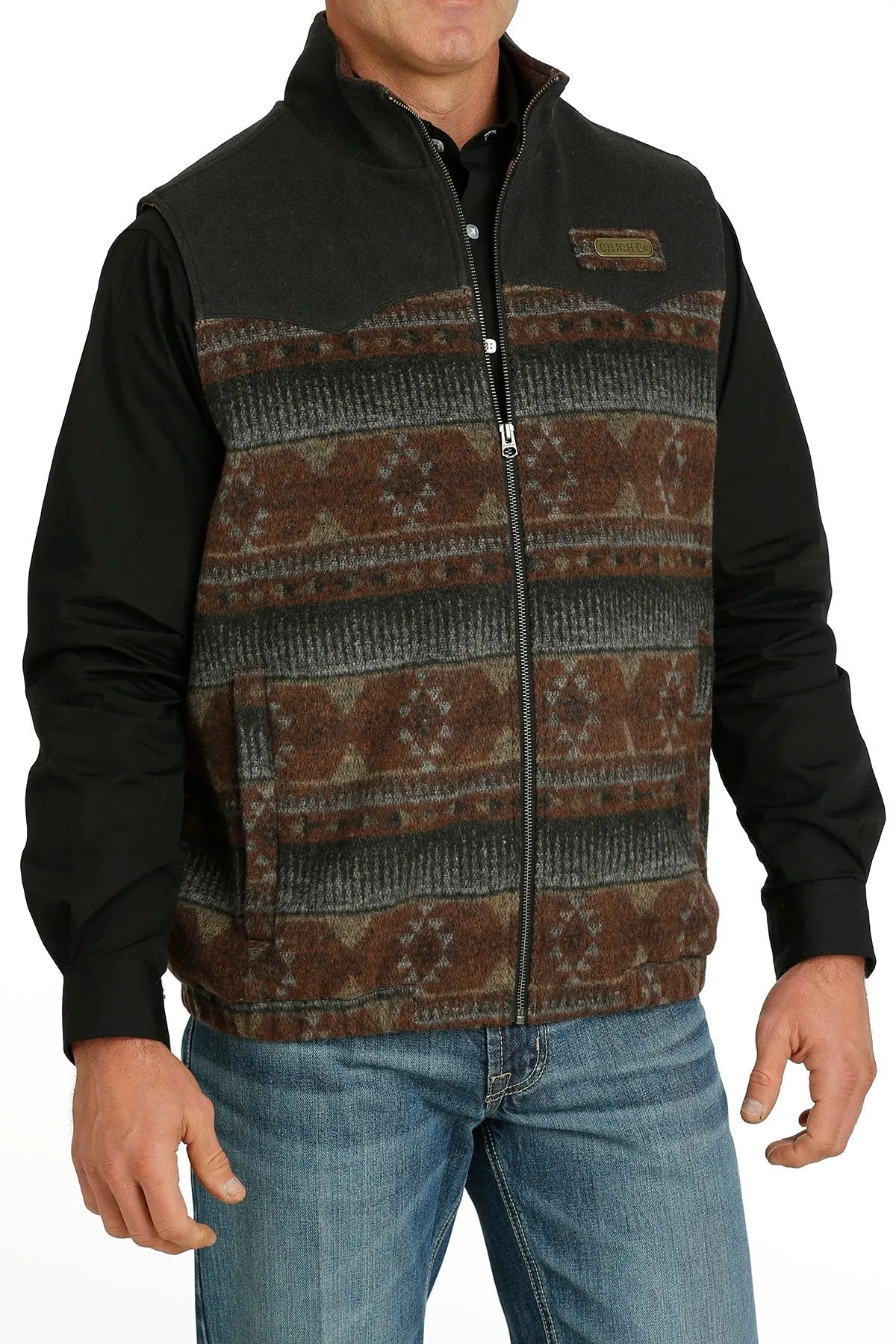 Cinch Mens Wooly Vest | Rust