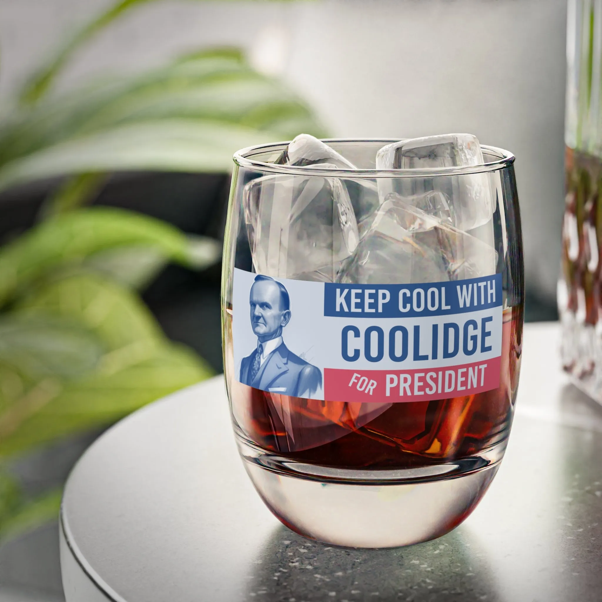 Cool with Coolidge Whiskey Glass