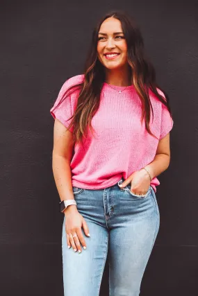 Courtney Knit Top-Pink