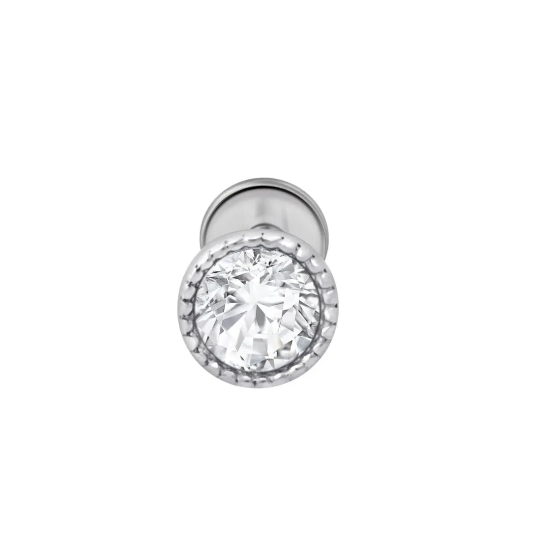 Cubic Zirconia Milgrain Flat Back Stud