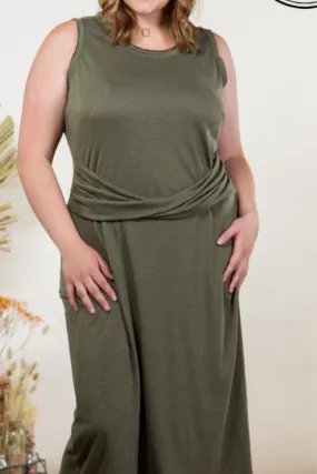 CURVY TWIST FRONT TANK DRESS