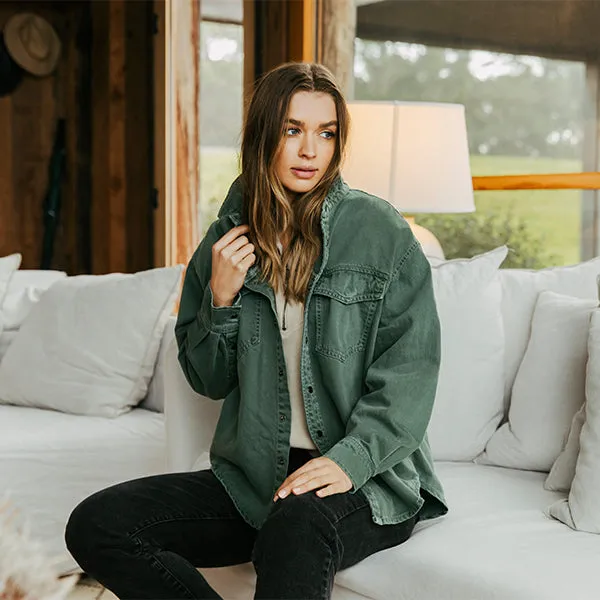 Daisy Overshirt - Sage Green