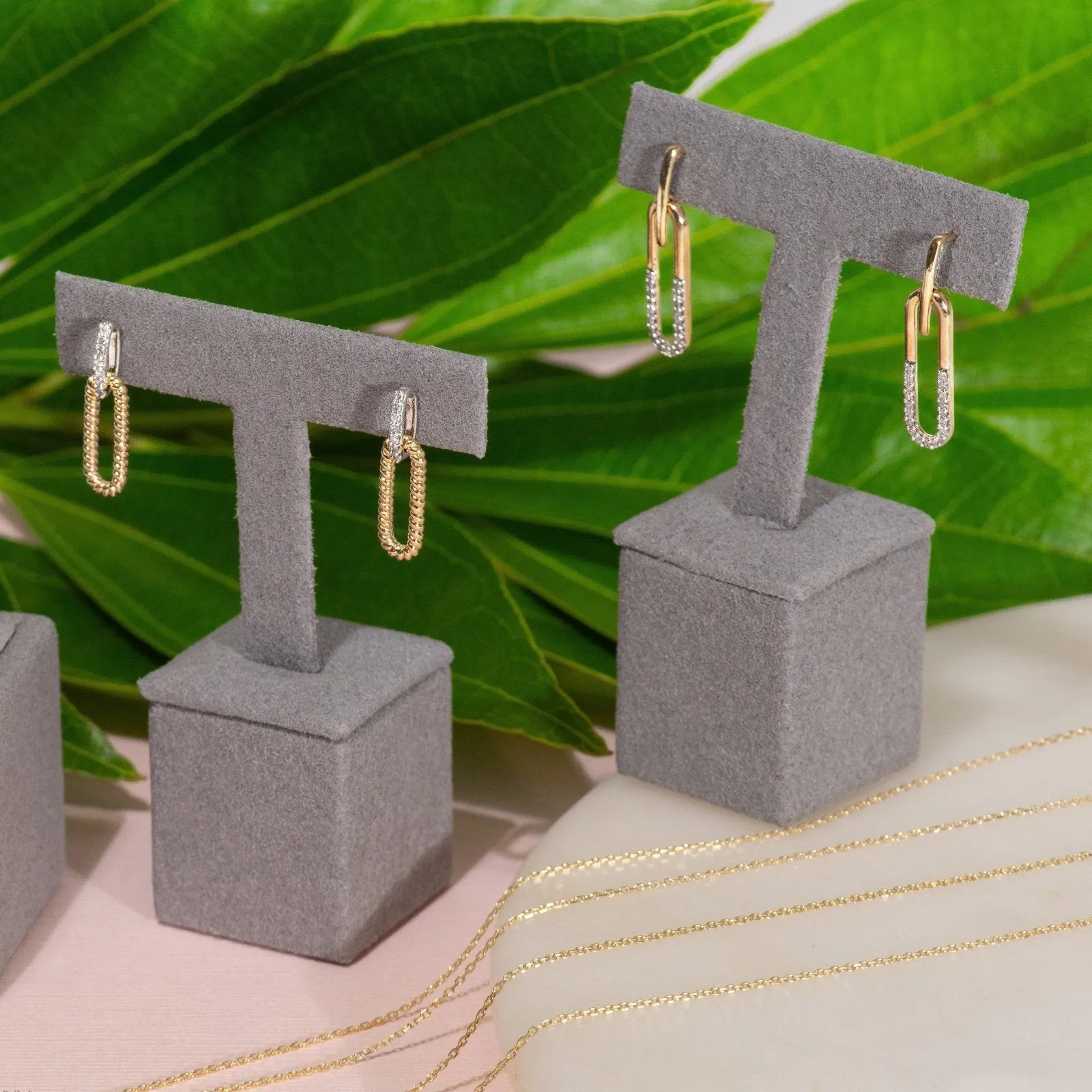 Dangling Cable Twisted Paperclip Stud Earrings