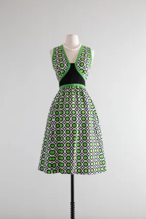 Darling 1960's OP-Art Dress By Shannon Rodgers For Jerry Silverman / Medium