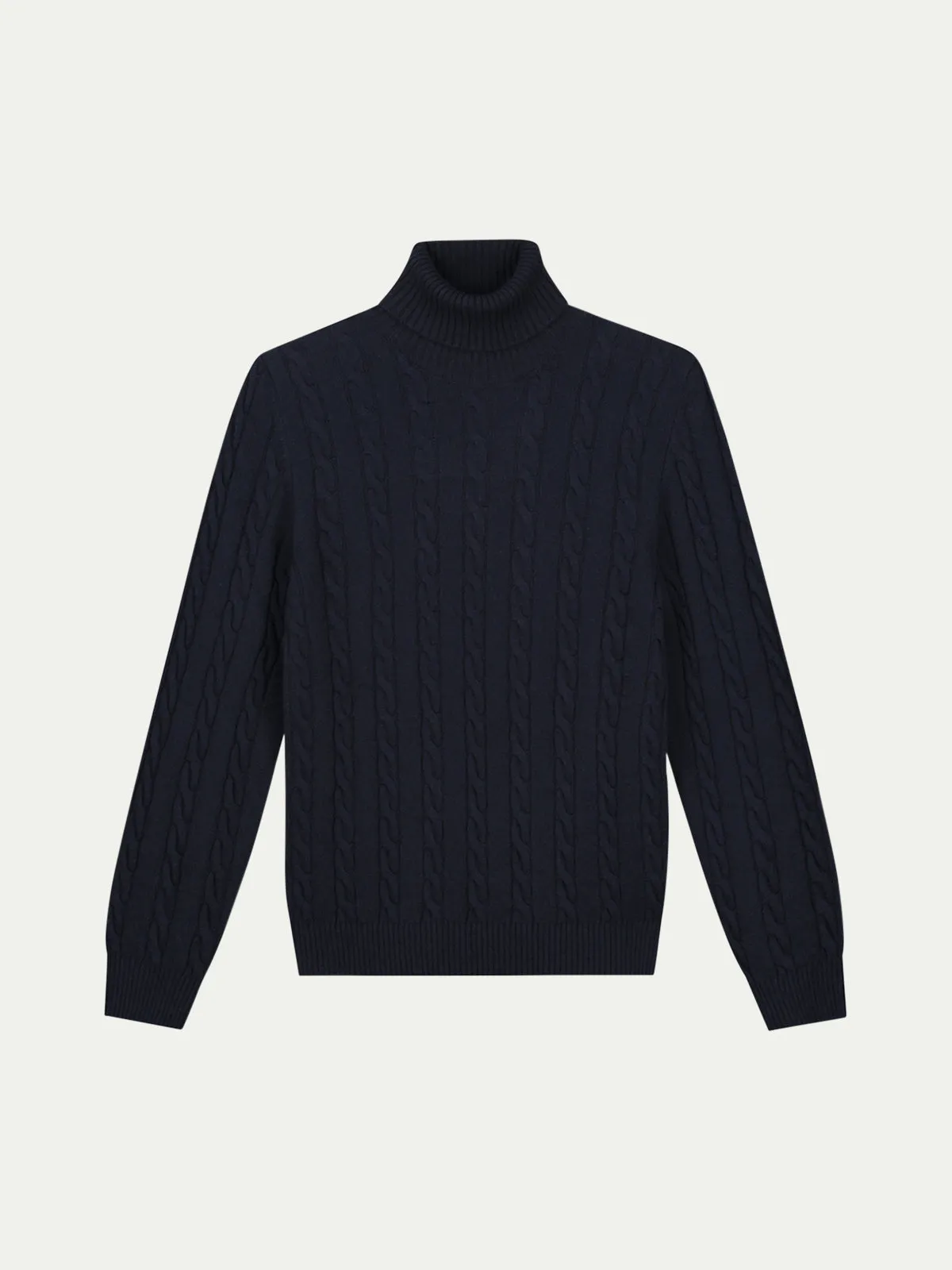 Dolcevita Cable Knit Sweater Navy