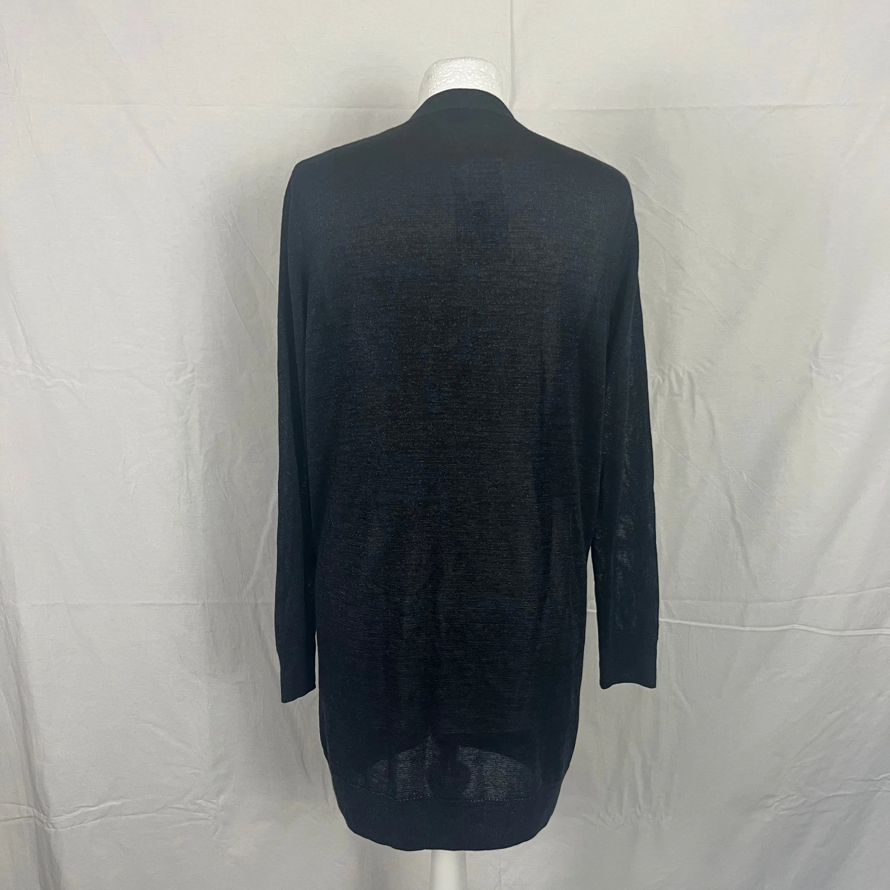 Dries Van Noten New Black & Navy Lurex Superfine Cardigan XS/S/M