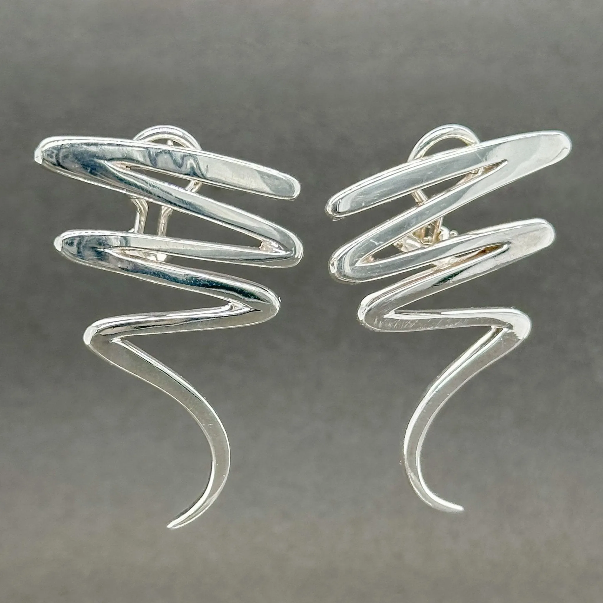 Estate Tiffany & Co. SS Scribble Zig Zag Earrings