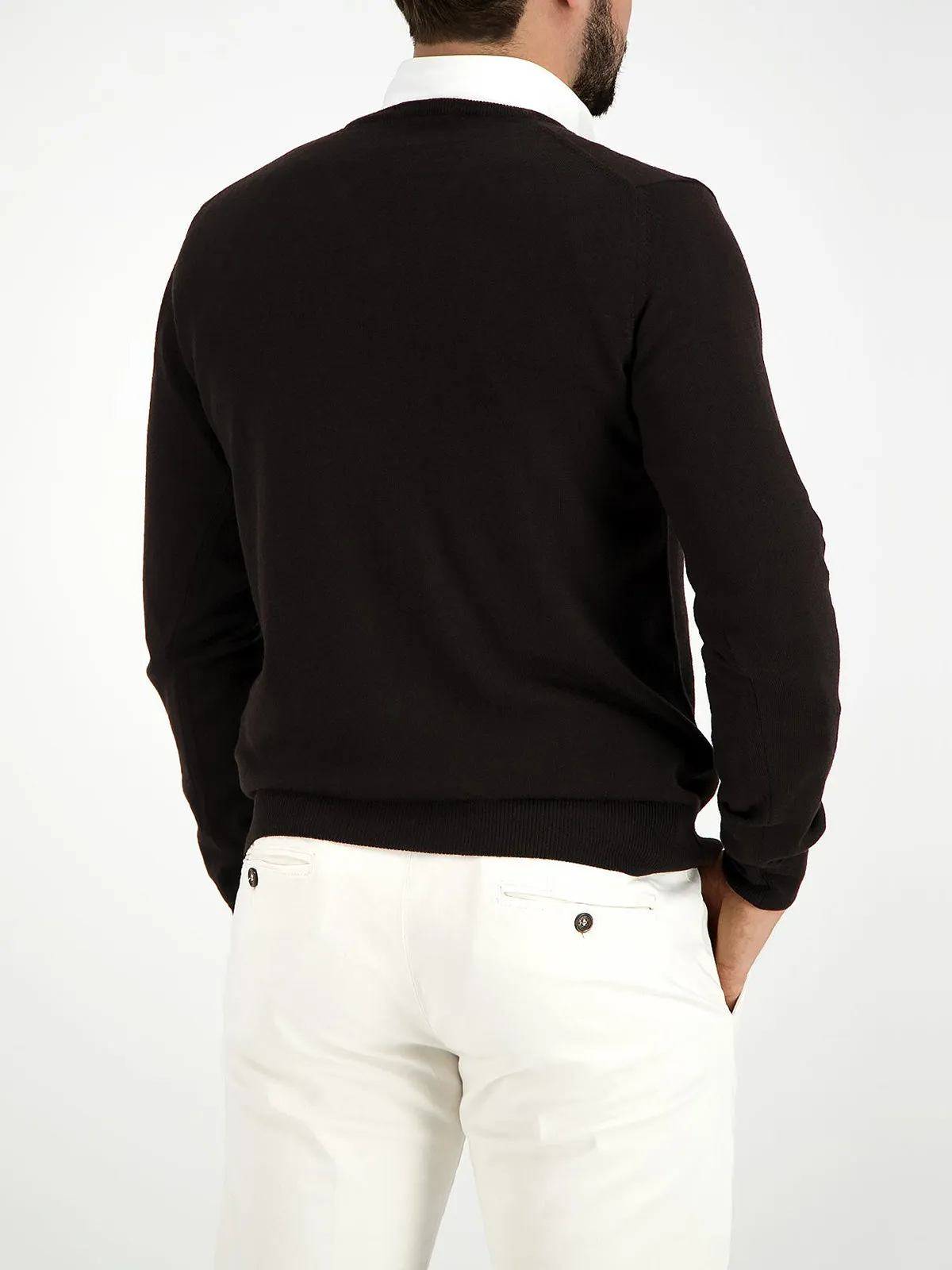 Extrafine Merino Crew Neck Sweater Brown