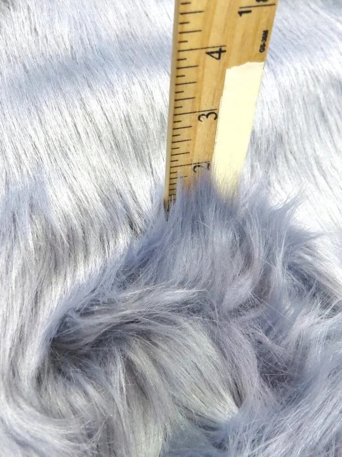 Faux Fake Fur Solid Shaggy Long Pile Fabric / Fire Red / 15 Yard Bolt