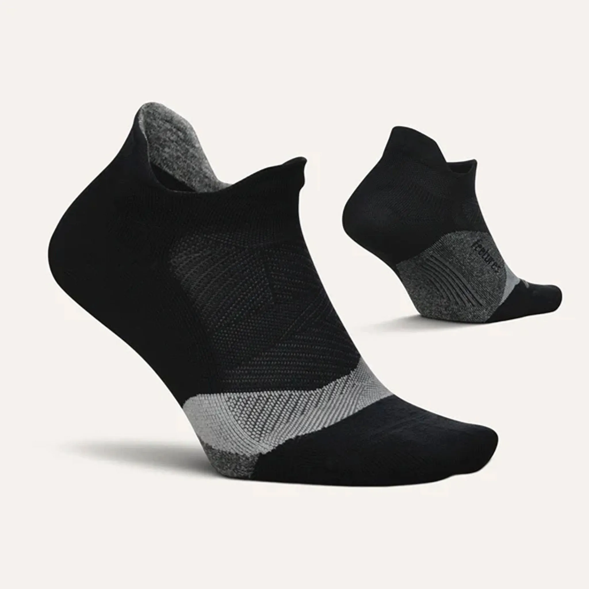 Feetures | Unisex Elite Light Cushion No Show Tab - Black