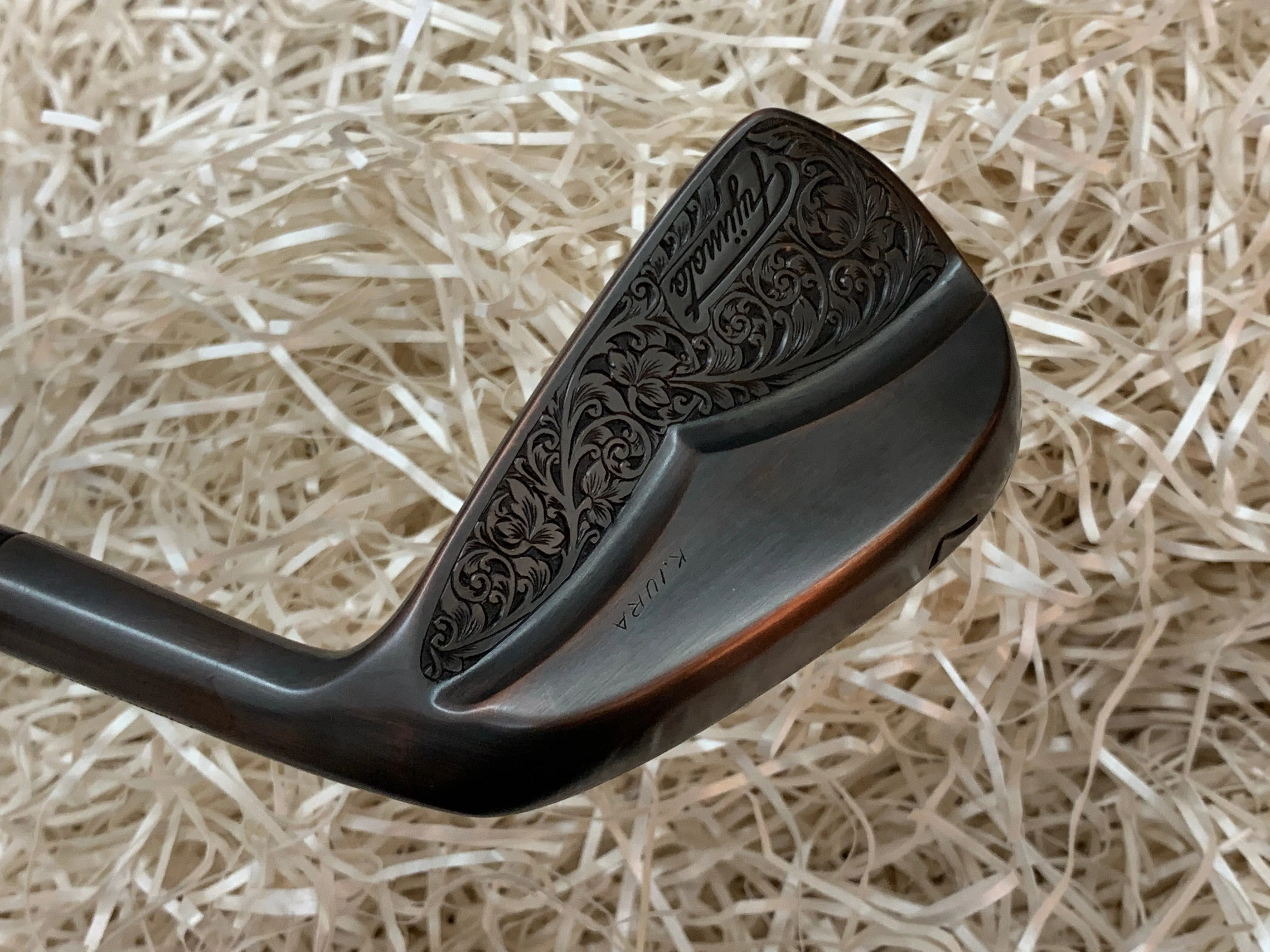 Fujimoto Golf Iron Handcrafted Signature Iura Wing Back in Black Copper