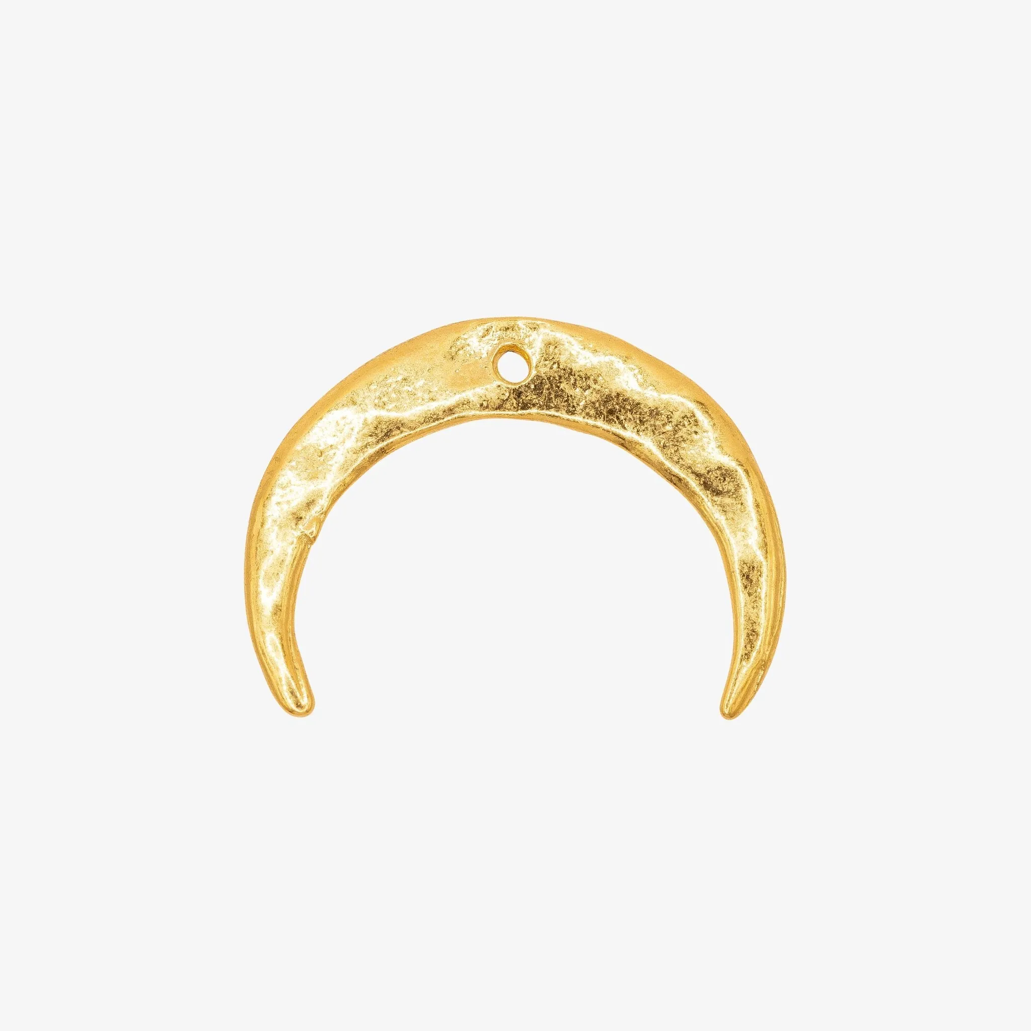 Hammered Crescent Moon Charm Wholesale 14K Gold, Solid 14K Gold, G246