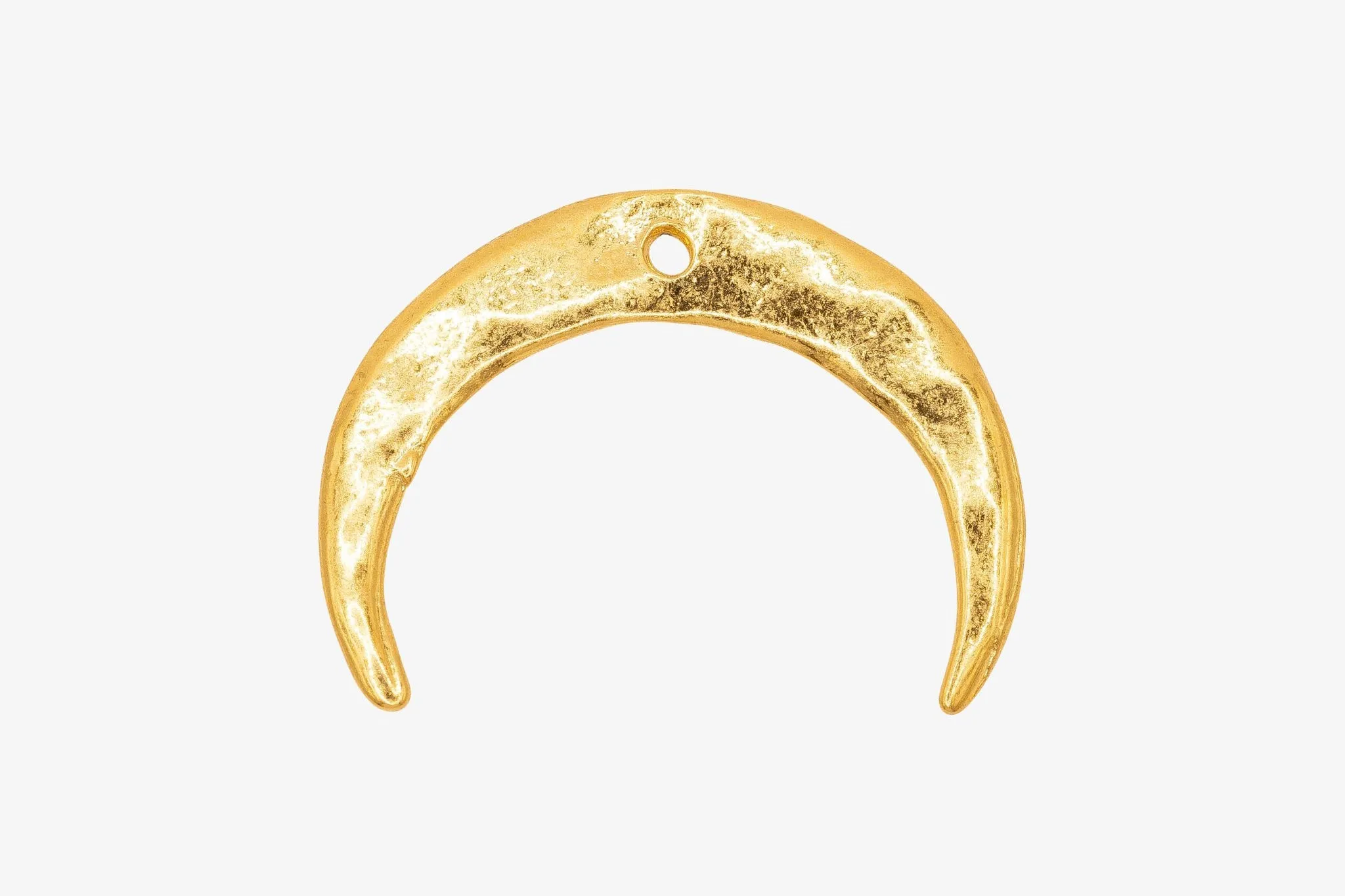 Hammered Crescent Moon Charm Wholesale 14K Gold, Solid 14K Gold, G246