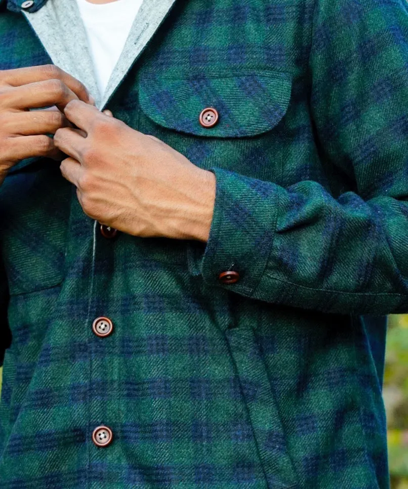 Hunter Green Woollen Overshirt