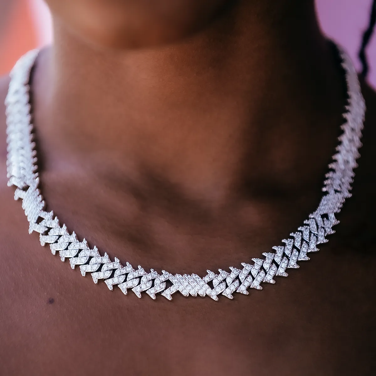 Iced Spiked Cuban Necklace