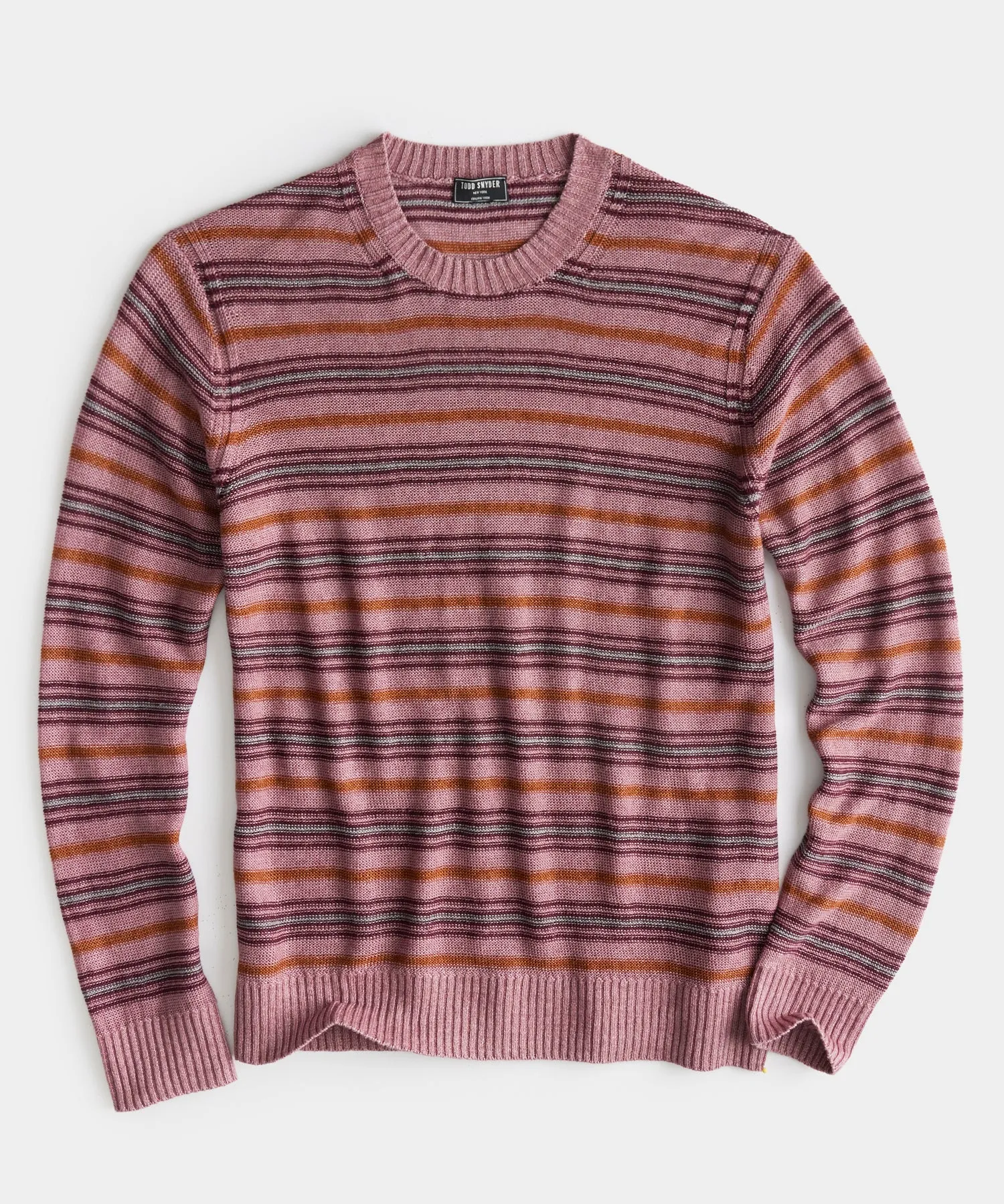 Linen Striped Sweater in Wild Mulberry