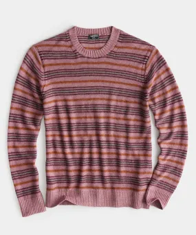 Linen Striped Sweater in Wild Mulberry