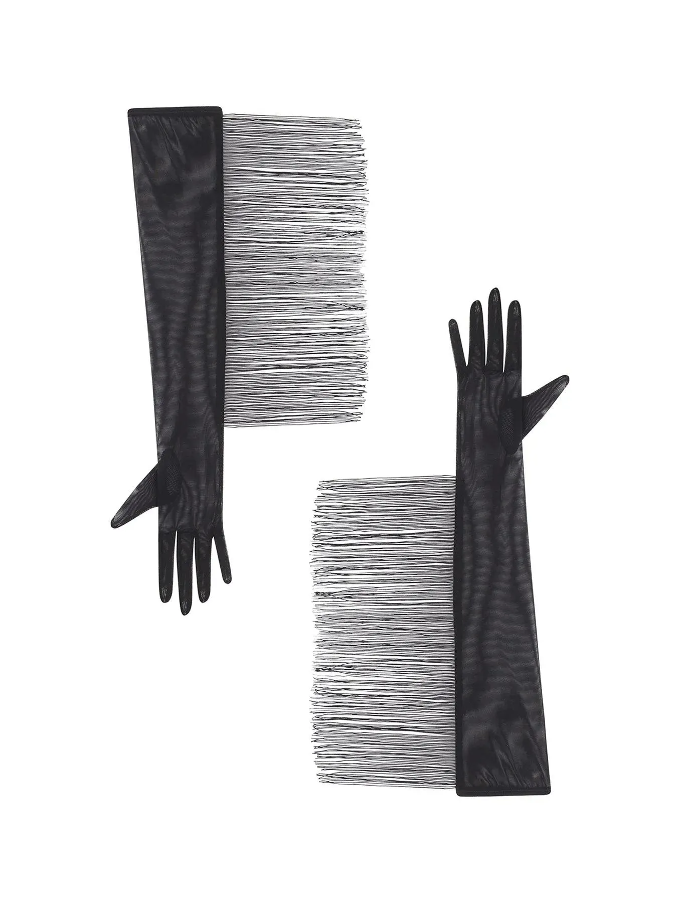 LONG MESH GLOVES WITH FRINGE