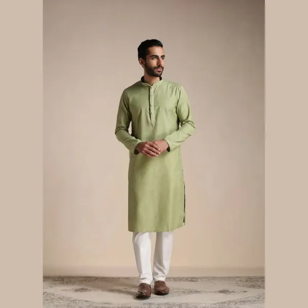 Manyawar Kurta With Embroidered Collar Collection