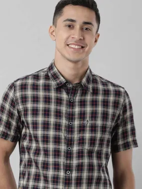 Men Checked Half Sleeve Cotton Shirt