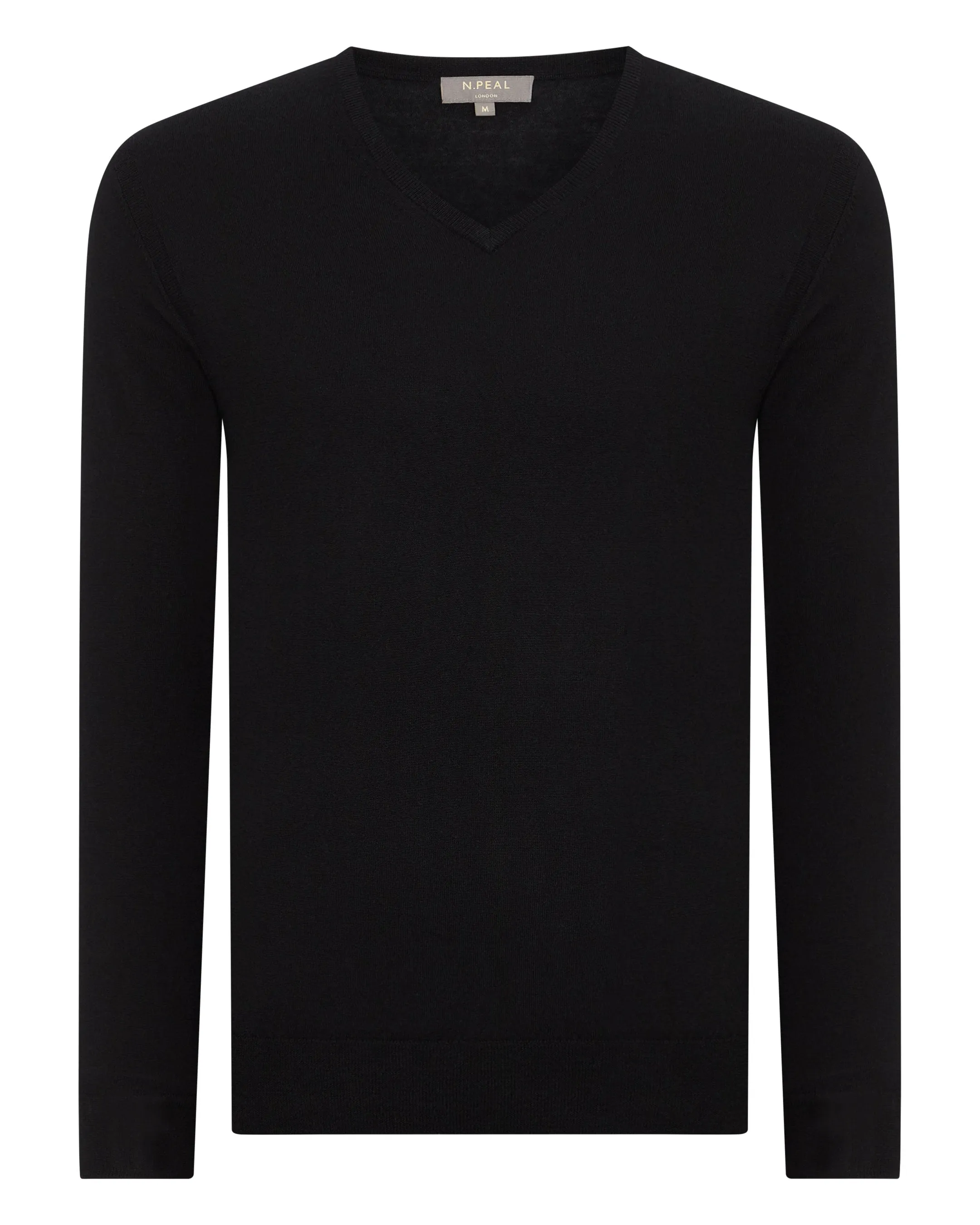 Men's Conduit Fine Gauge Cashmere V Neck Sweater Black