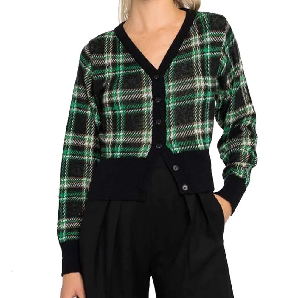 No. 21 Tartan Plaid Knit Cardigan