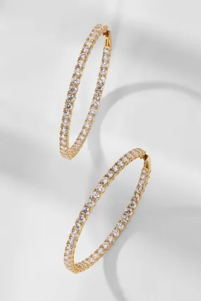 PERFECT HOOPS 3MM CZ X 50MM HOOP EARRINGS