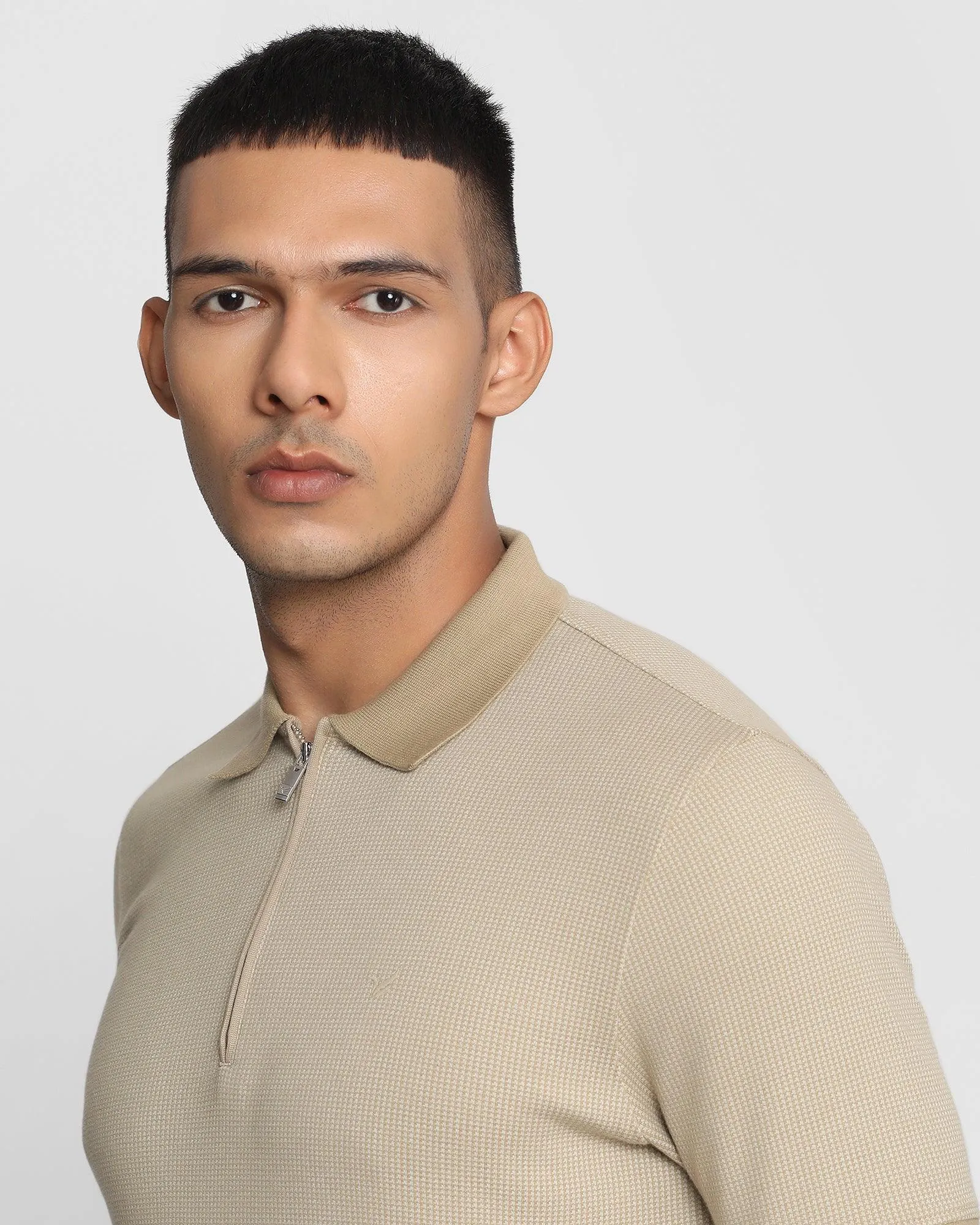 Polo Beige Printed T-Shirt - Nicholas