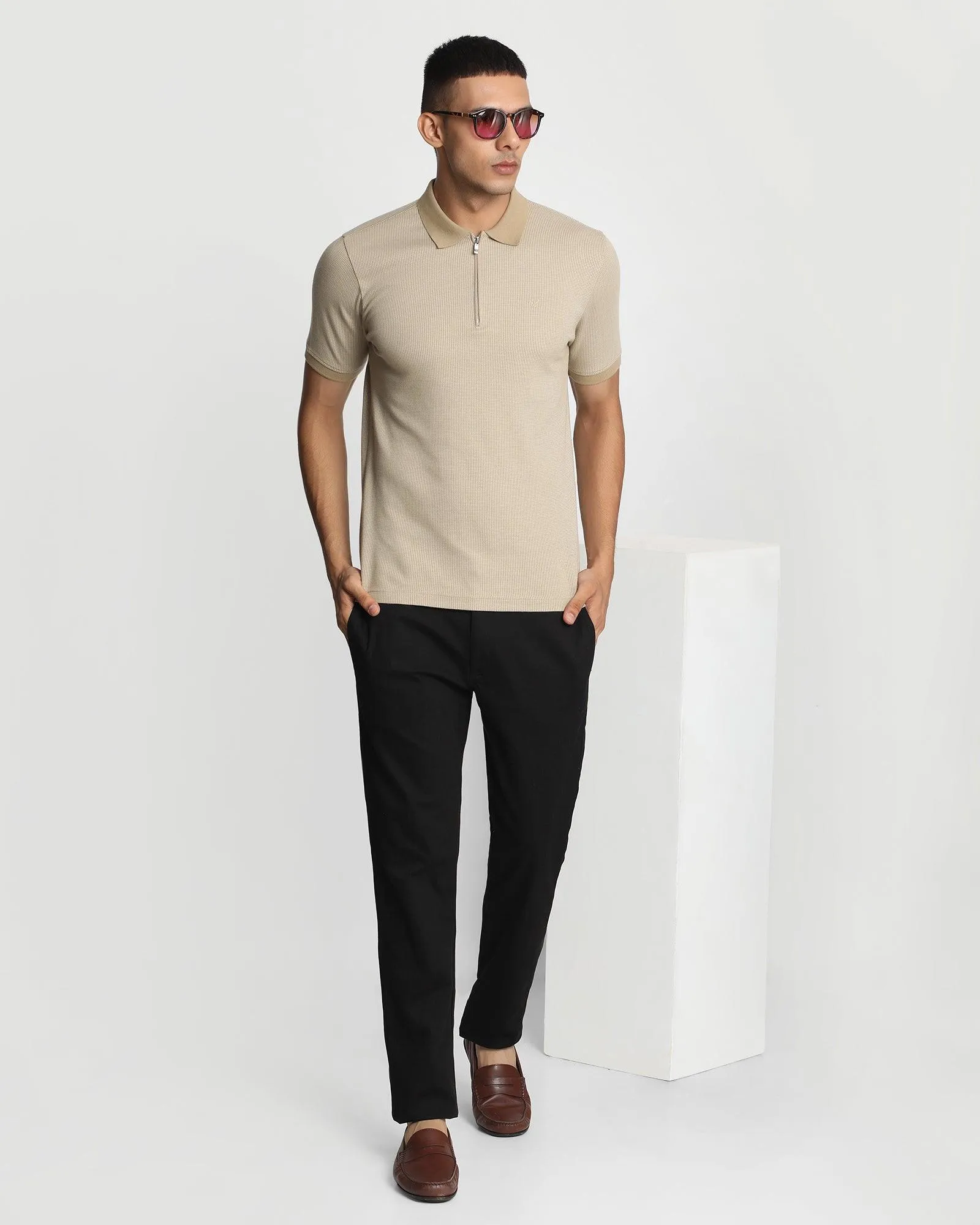 Polo Beige Printed T-Shirt - Nicholas