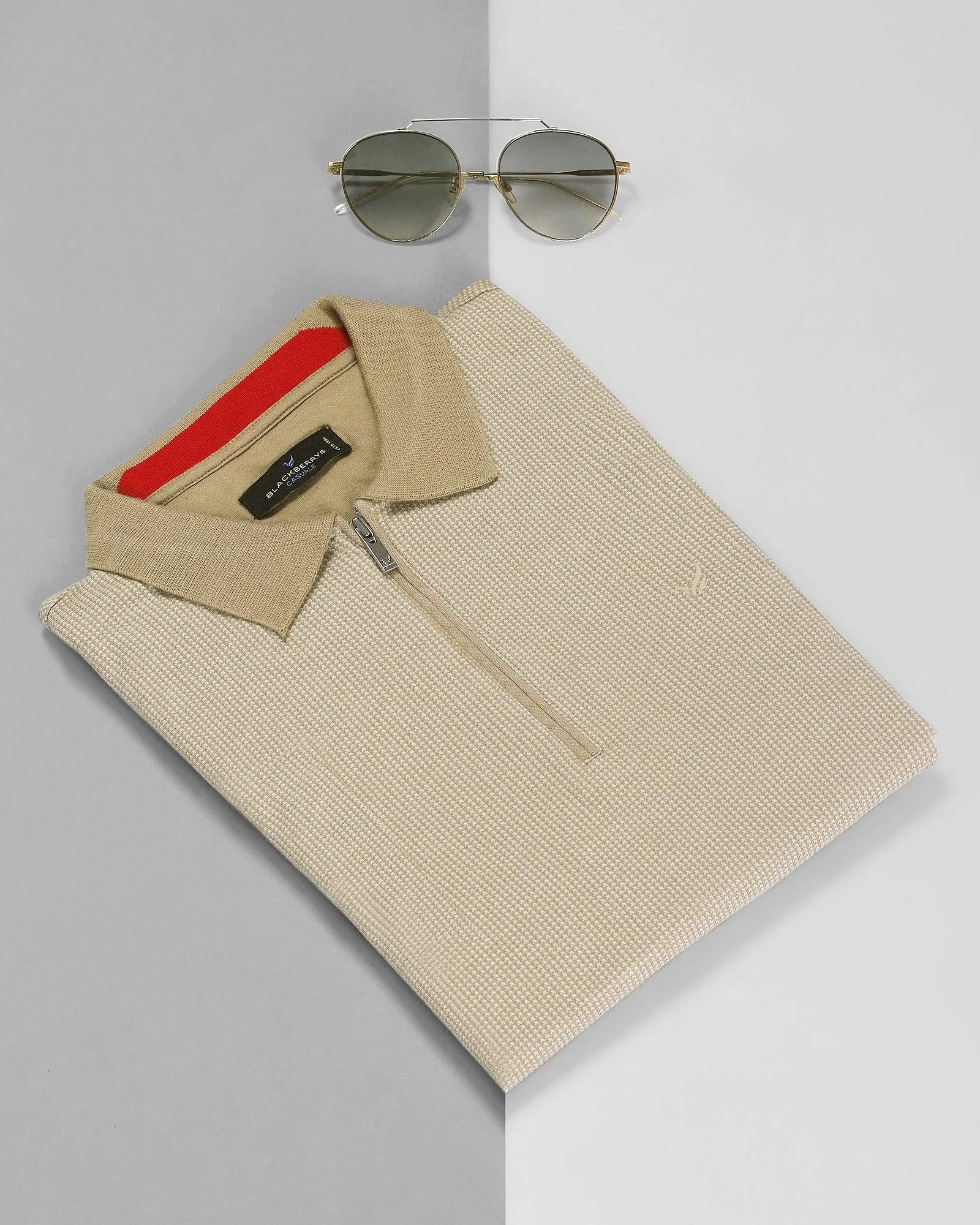 Polo Beige Printed T-Shirt - Nicholas