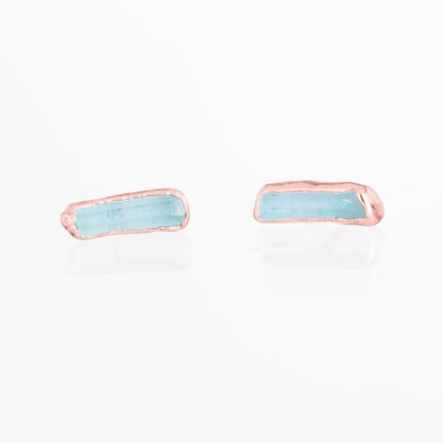 Raw Bar Aquamarine Stud Earrings