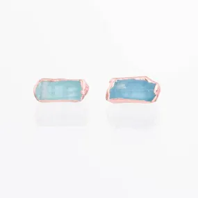 Raw Bar Aquamarine Stud Earrings