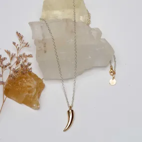 River Trail - Brass Bear Claw Pendant Sterling Silver Necklace