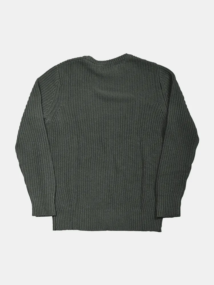 Rollas Hemp Blend Crew Knit - Green